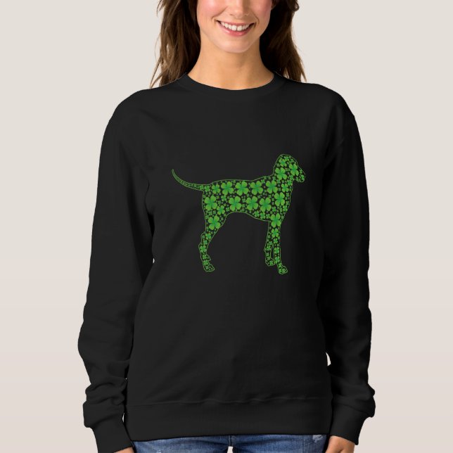 Funny St Patrick S Day Dalmatiner Dog Kleeblatt Ir Sweatshirt (Vorderseite)