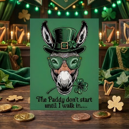 Funny St. Patrick’s Day Donkey Greeting Card Feiertagskarte