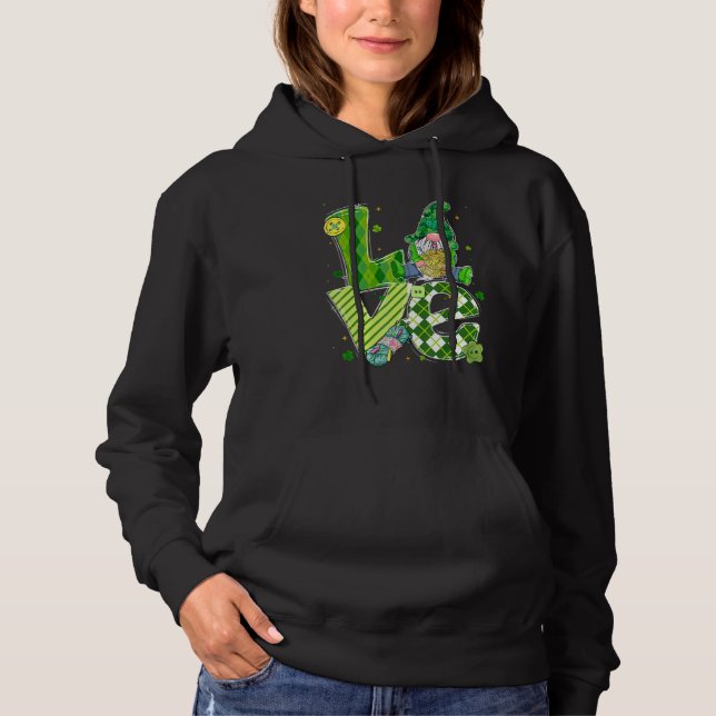 Funny St Patrick S Day Knitting Gnomes Seamstress Hoodie (Vorderseite)