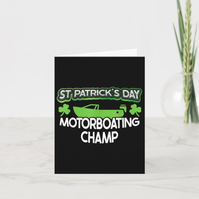 Funny St Patricks Day Adult Humor for Men Motorboa Karte (Vorderseite)