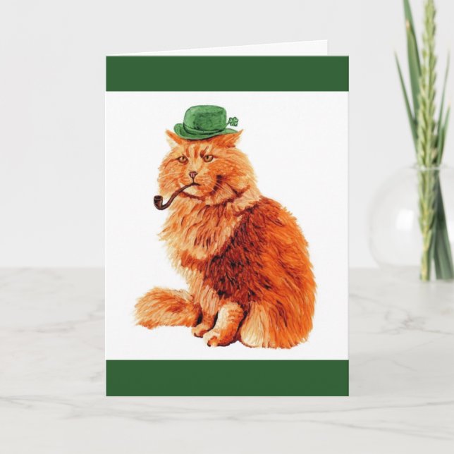 Funny St Patricks Day Cat Card Einladung (Vorderseite)