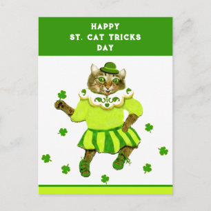 Funny St. Patrick's Day Cat Postkarte