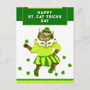 Funny St. Patrick's Day Cat Postkarte