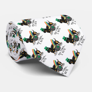 Funny St. Patrick's Day Dackel (schwarz & tan) Krawatte