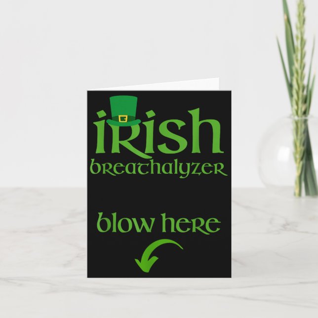 Funny St Patricks Day Drinking Irish Breathalyzer  Karte (Vorderseite)