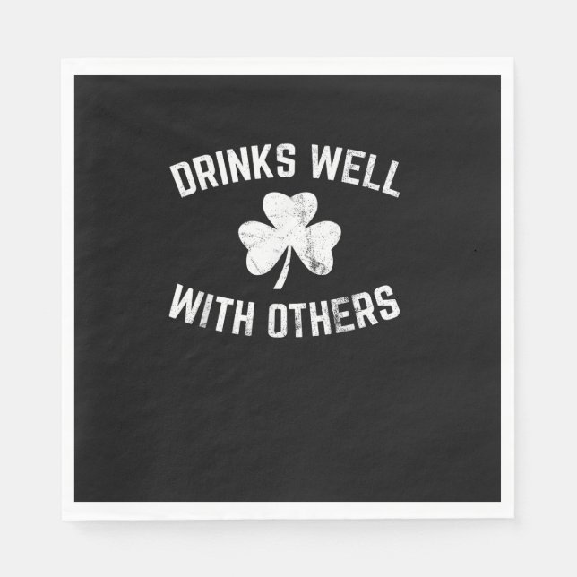 Funny St Patricks Day Drinking Shirt Drinks gut W Serviette (Vorderseite)