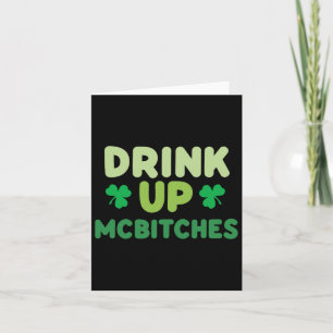 Funny St Patricks Day Drinks Up Mces Irish Green C Karte