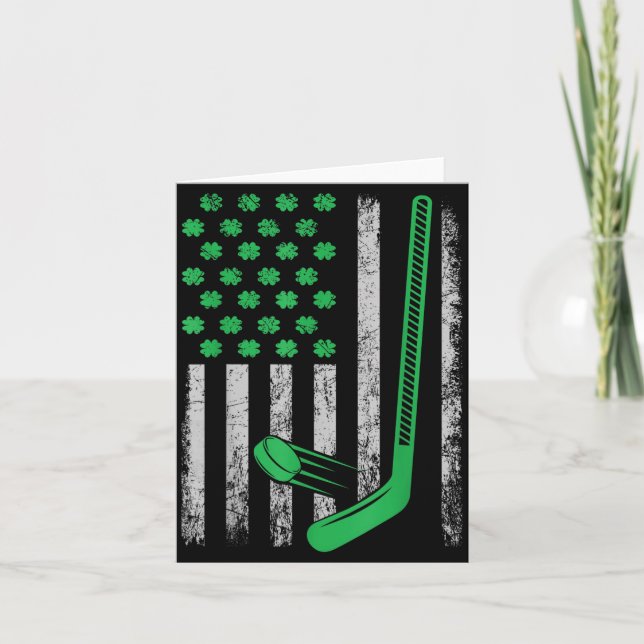 Funny St Patricks Day Gif Irish American Hockey Fl Karte (Vorderseite)