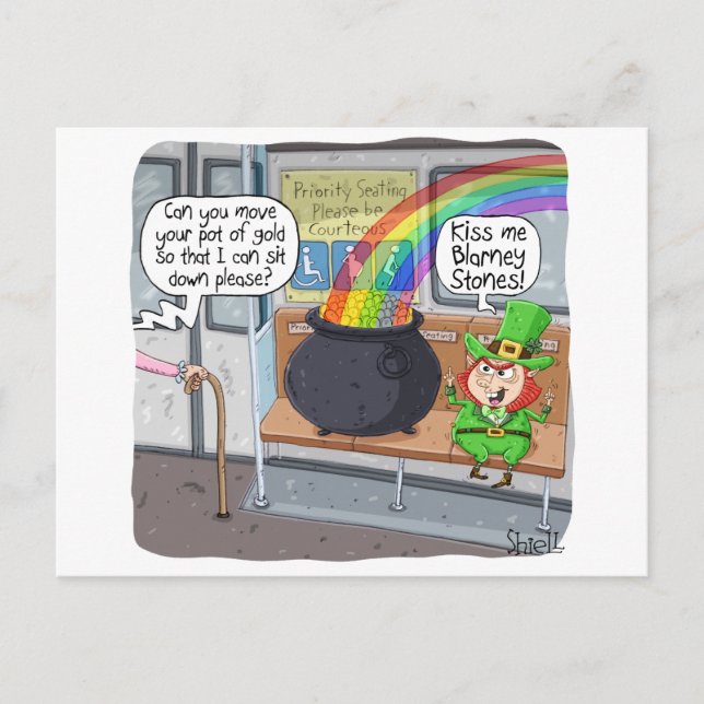 Funny St. Patrick's Day Gift or Card - Leprechaun Postkarte (Vorderseite)