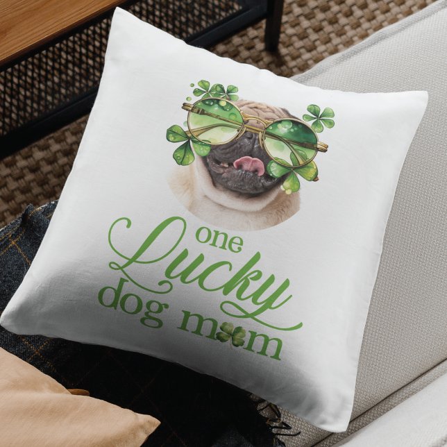 Funny St Patrick's Day Hund Mama Custom Foto Kissen (Von Creator hochgeladen)