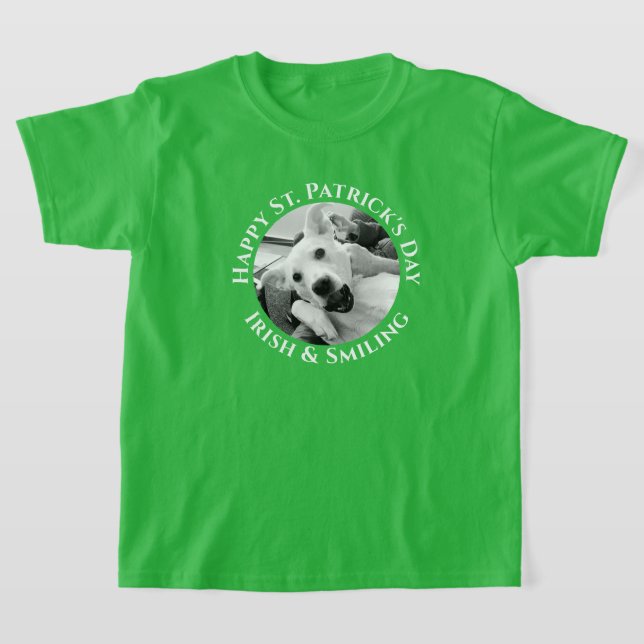 Funny St. Patrick's Day Irish and Smiling Dog T-Shirt (Ablage )
