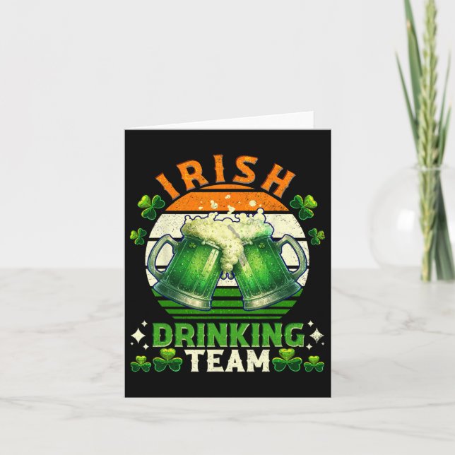 Funny St Patricks Day Irish Beer Drink Team Ire Karte (Vorderseite)