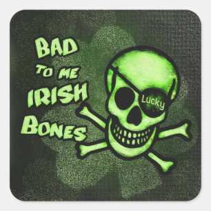 Funny St. Patrick's Day Irish Pirate Skull Sticker
