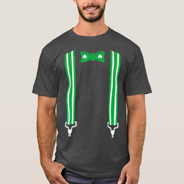 Funny St. Patricks Day Kleeblatt Bow Krawatte T-Shirt (Vorderseite)