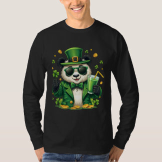 Funny St Patrick's Day Kleeblatt Panda Lover Funny T-Shirt