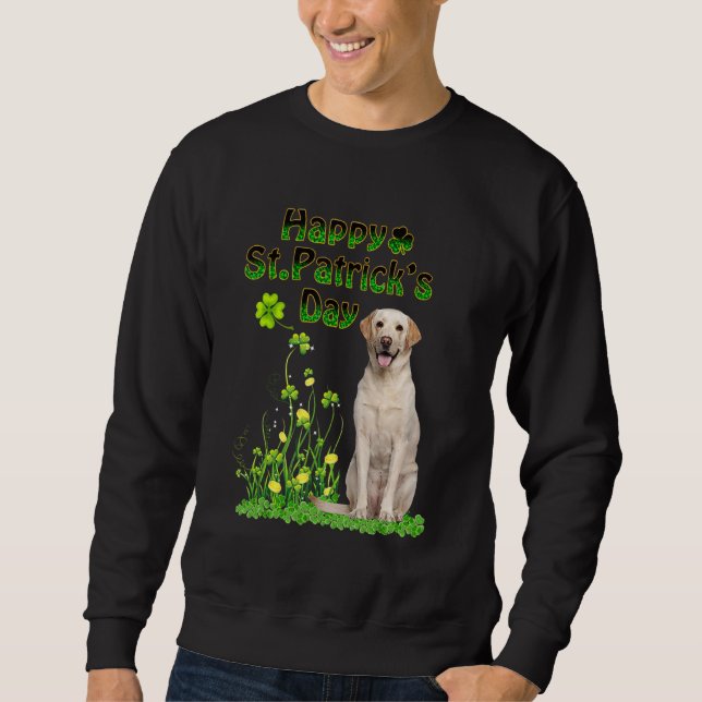 Funny St Patricks Day Labrador Retriever Dog Niedl Sweatshirt (Vorderseite)