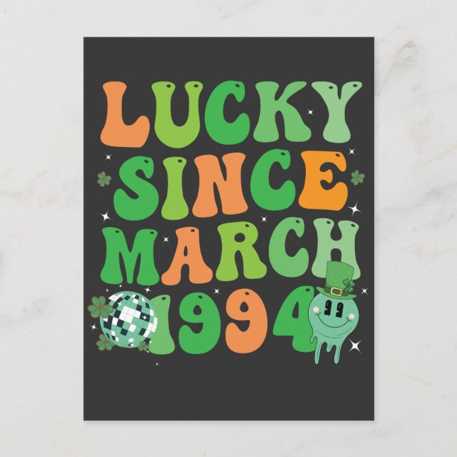 Funny St Patrick's Day Lucky Seit März 1994 Einladungspostkarte (Vorderseite)