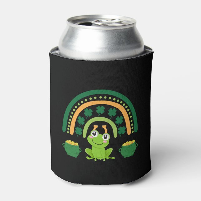 Funny St Patricks Day Niedlich Frosch Dosenkühler (Kanne Vorderseite)