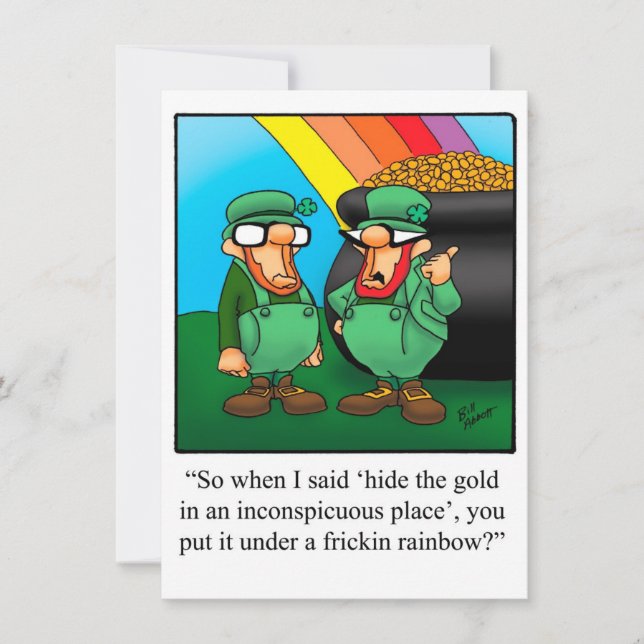 Funny St. Patrick's Day Party Einladungen (Vorderseite)