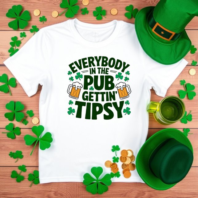 Funny St. Patrick's Day Pub Drinking Party T-Shirt (Von Creator hochgeladen)