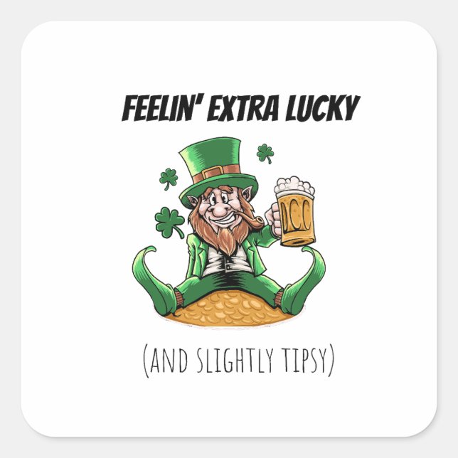 Funny St. Patrick's Day Quadratischer Aufkleber (Vorderseite)