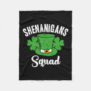 Funny St Patricks Day Shenanigans Squad Irish Sham Fleecedecke