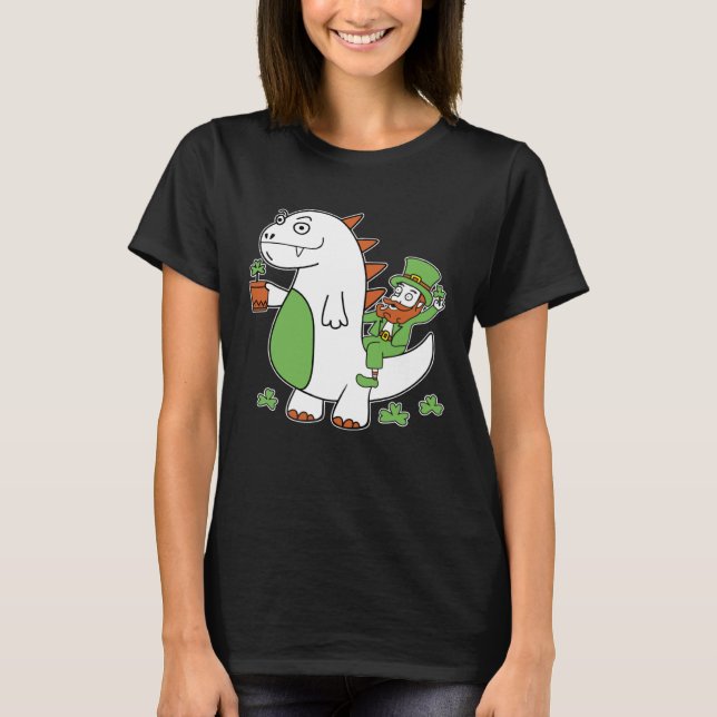 Funny St Patrick's Day Shirt Leprechaun Dragon Clo (Vorderseite)