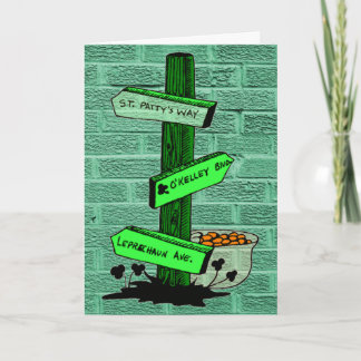Funny St. Patrick's Day Sign Post Card Karte