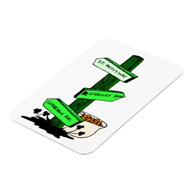 Funny St. Patrick's Day Sign Post Flexible Magnet (Linke Seite)