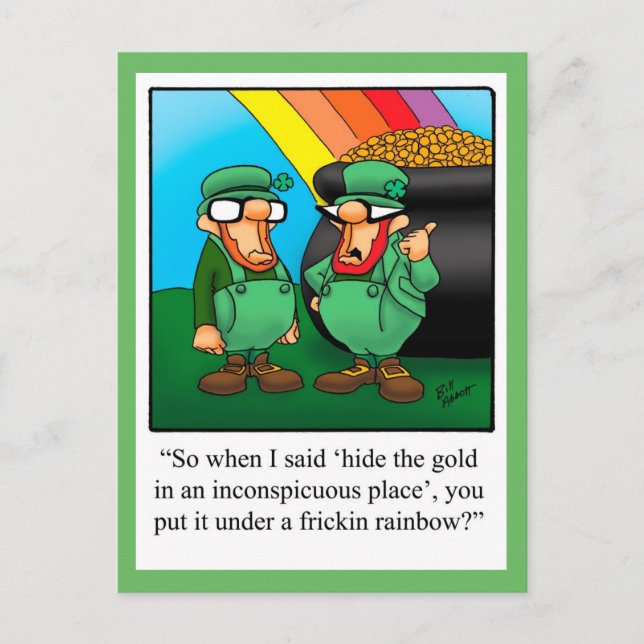 Funny St. Patrick's Day Spaß Postcard Postkarte (Vorderseite)