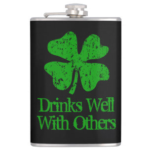 Funny St Patrick's Day trinken Zitat 8 oz Flasche Flachmann