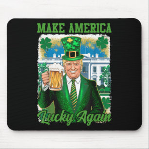 Funny St Patricks Day Trump White House Irish Beer Mousepad