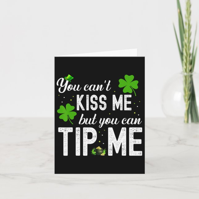 Funny St Patricks Day Waitress Byrtender Waiter Ti Karte (Vorderseite)