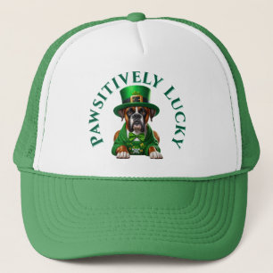 Funny St Patricks Dog Pawsitive Lucky Truckerkappe
