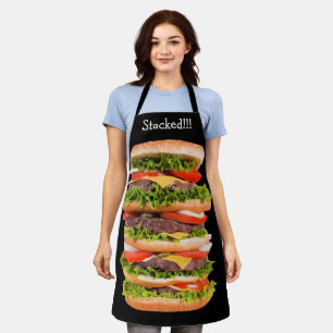 Funny Stacked Hamburger Food Kitchen Thema Schürze