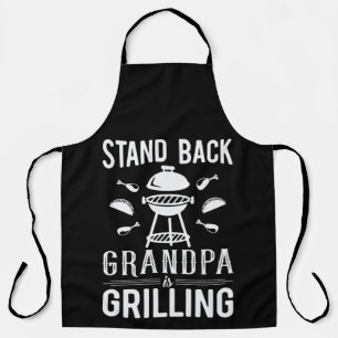 Funny Stand Back Grandpa Grill Schürze