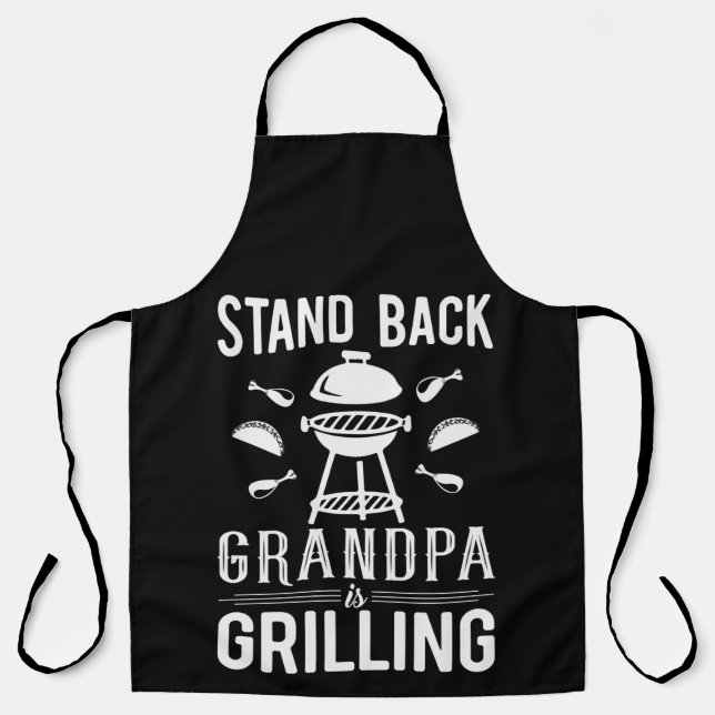 Funny Stand Back Grandpa Grill Schürze (Vorderseite)