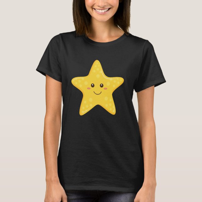 Funny Starfish Happy Star für Kinder Kleinkinder T-Shirt (Vorderseite)