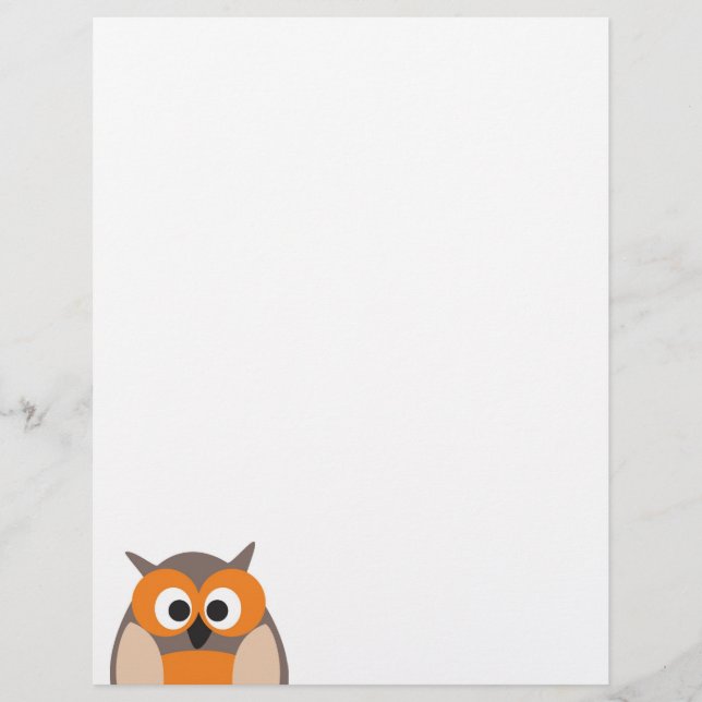 Funny starrend Cartoon Eule Letterhead (Vorderseite)