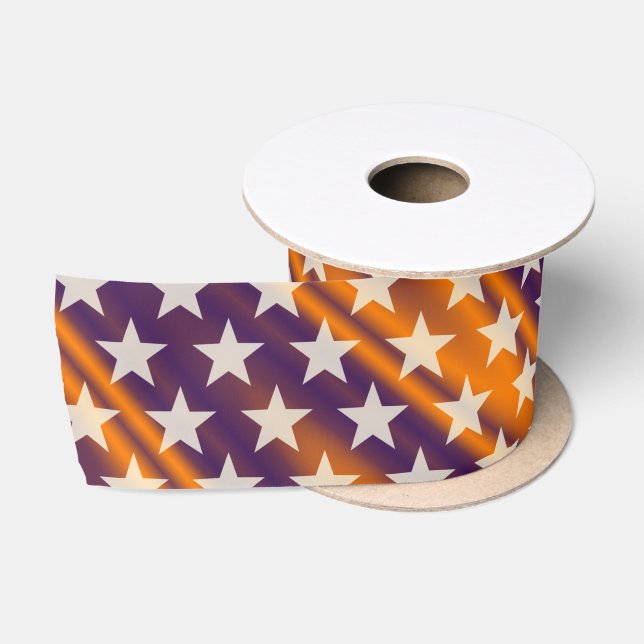Funny Stars Pattern transparent + Ihr Hintergrund Satinband (Spule)