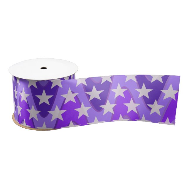 Funny Stars Pattern transparent + Ihr Hintergrund Satinband (Spule)