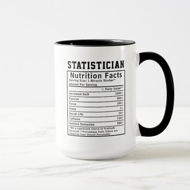 Funny Statistician Nutrition Facts Data Science  Tasse (Rechts)