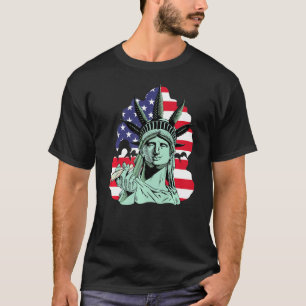 Funny Statue of Liberty Rauchen Patriotic American T-Shirt