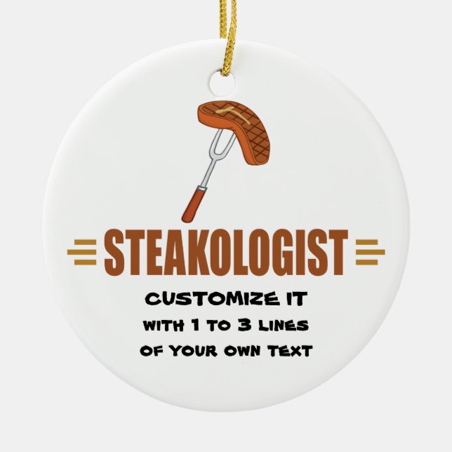 Funny Steak Keramik Ornament (Vorne)
