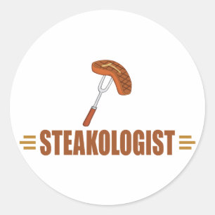 Funny Steak Runder Aufkleber
