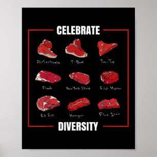 Funny Steak Shirt feiert Diversity-Typen Poster