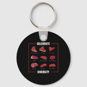 Funny Steak Shirt feiert Diversity-Typen Schlüsselanhänger