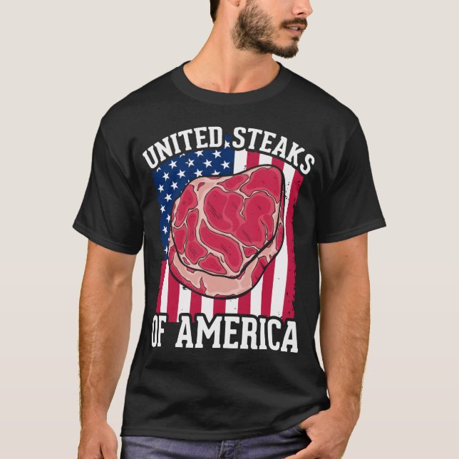 Funny Steaks Lover American Meat Butcher Spaß T-Shirt (Vorderseite)