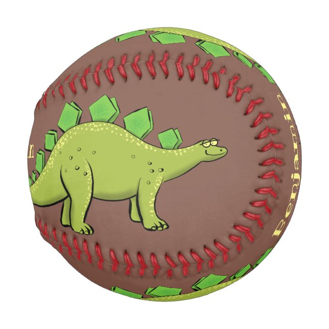 Funny stegosaurus dinosaurus Cartoon Baseball (Vorne Rechts)