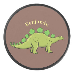 Funny stegosaurus dinosaurus Cartoon Eishockey Puck